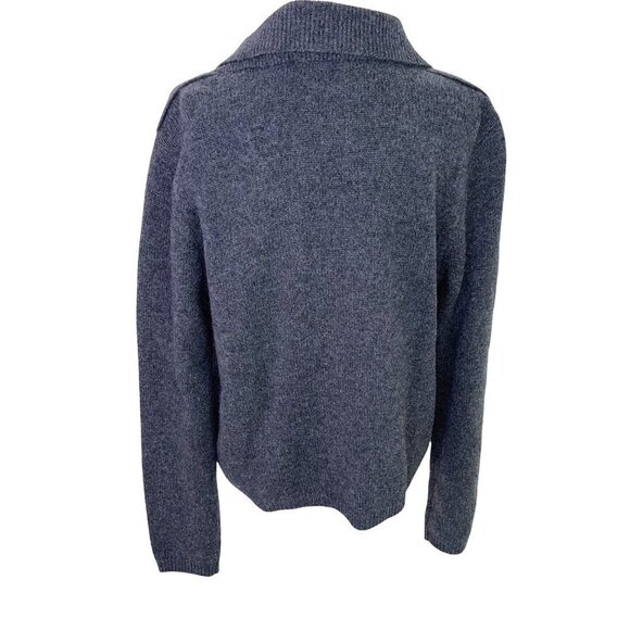 Sea Bleu Double Breasted Wool Cashmere Sweater Womens Size Large L Pockets Gray - Picture 2 of 11